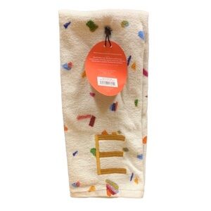 OPALHOUSE Letter E Monogram Hand Towel Kitchen Towel 100% Cotton 15” x 25” NWT!